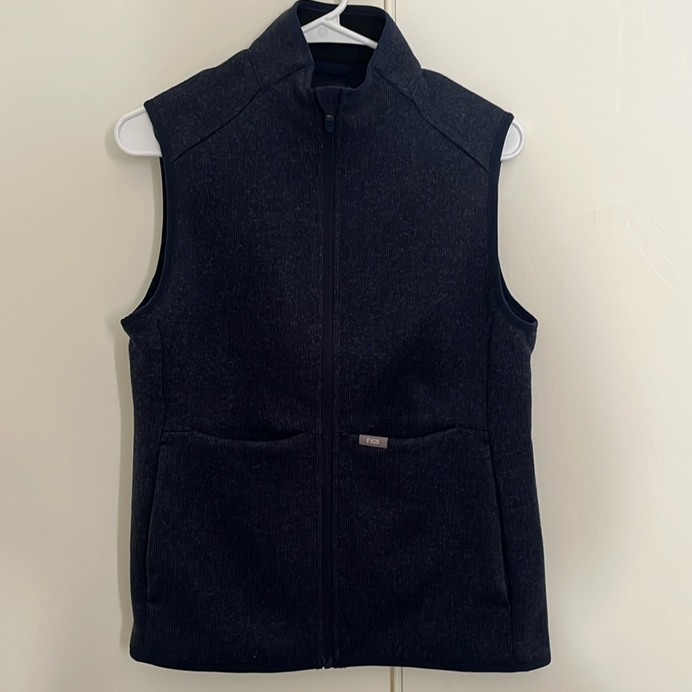 FIGS Navy Blue Fleece Vest New